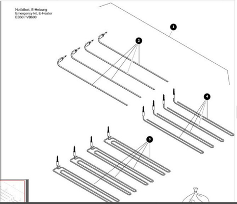 Heizstäbe für Asphaltverbindung V6000 Teilenummer 615300201