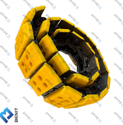 Benit hochwertige Raupenkette mit Raupenkettenschuhen 108756 131303 120610 121235 193008 196321 für Fräsmaschine W1500 W1900 W2100 W2200 W2000